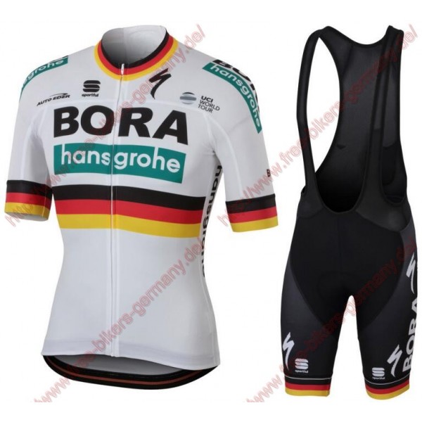 Radsport BORA-hansgrohe German champions 2018 Radbekleidung Satz Trikot Kurzarm+Trägerhosen Set