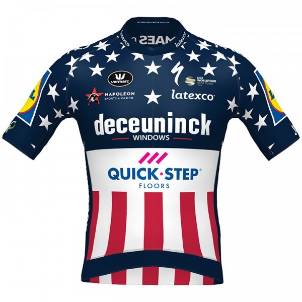 Fahrradbekleidung Radsport 2020 DECEUNINCK QUICK-STEP USA Zeitfahrmeister Trikot Kurzarm Outlet