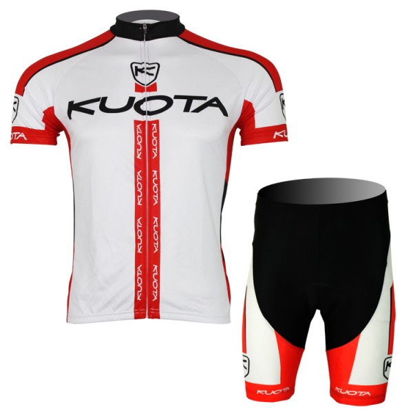 2013 KUOTA Radtrikot Kurzarm und Kurz Radhose Kits Weiß Rot GEAV372