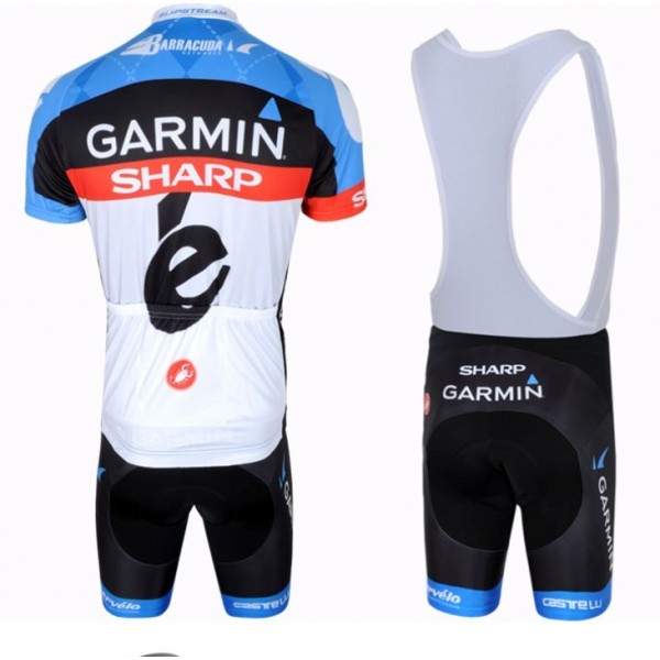 2013 Garmin Sharp Barracuda Cervelo Fahrradbekleidung Satz Fahrradtrikot Kurzarm Trikot und Kurz Trägerhose Blau BCZI804